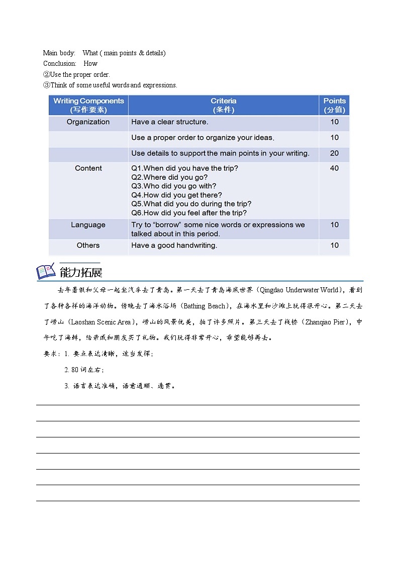 Unit 2 Travelling 第 4 课时 Writing-2023-2024学年八年级英语下册同步精品讲与练（牛津译林版）02