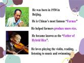 冀教版英語九年級上冊 Lesson 9China’s Most Famous “Farmer”課件