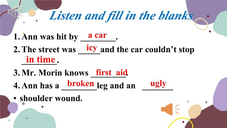 冀教版英语九年级上册 Lesson14 Accidents happen课件08