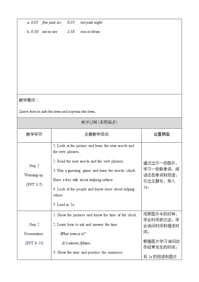 Unit 2 Section A 1a-1c 教案第2页