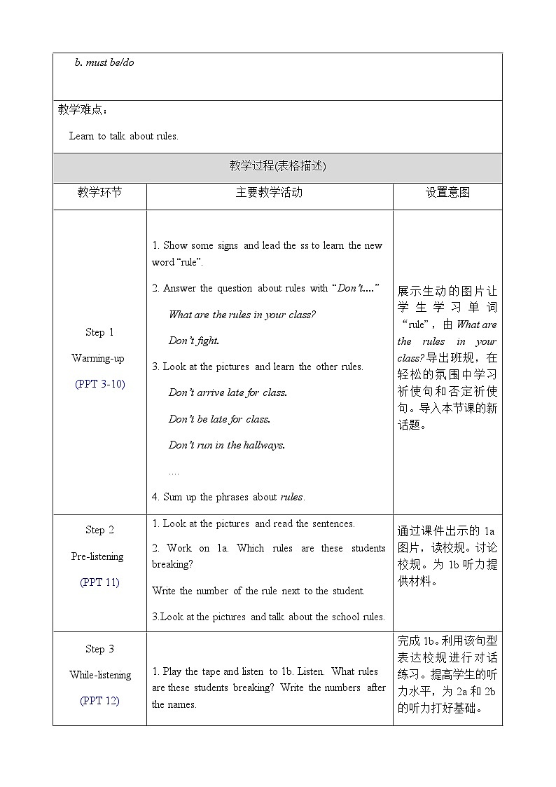 Unit 4 Section A 1a-1c 教案第2页