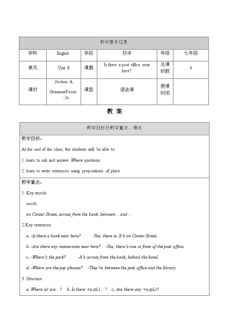 人教版英语七年级下册 Unit 8 Section A Grammar Focus-3c [PPT课件+教案]01