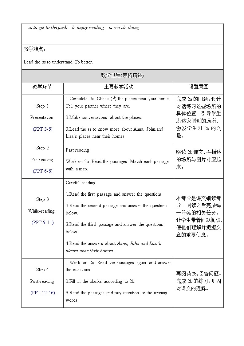 Unit 8 Section B 2a-2c 教案第2页