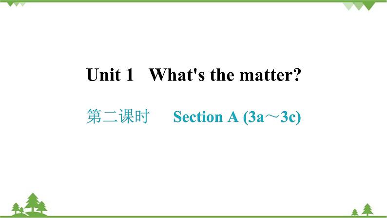 人教新目标(Go for it)版英语八年级下册 Unit 1 What's the matter-Section A (3a～3c)课件第1页