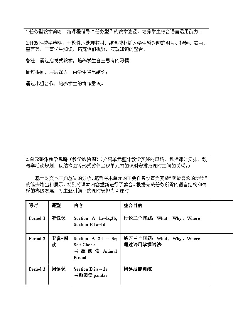 Unit5 Section A 1a-1c Why do you like pandas 教案人教版七下第2页