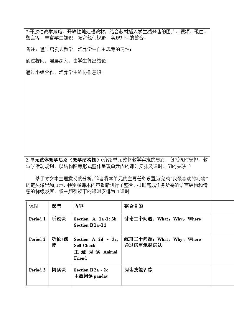 Unit5 Section B 3a  Why do you like pandas 教案人教版七年级下册第2页