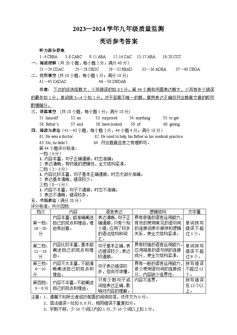 43，辽宁省沈阳市南昌中学2023-2024学年九年级下学期3月开学考试英语试卷(1)01
