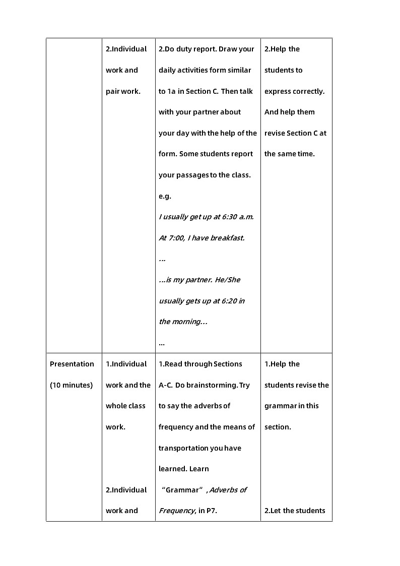 仁爱科普版英语七年级下册Unit 5 Our school life Topic 1 I usually come to school by subway Section D 课件+教案+练习+音视频03
