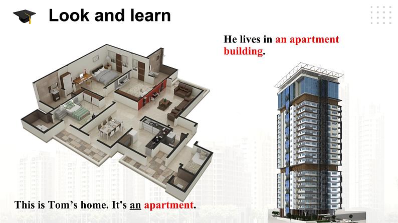 仁爱科普版英语七年级下册Unit 6 Topic 2 My home is in an apartment building.Section A课件+教案+音视频02