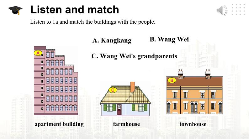 仁爱科普版英语七年级下册Unit 6 Topic 2 My home is in an apartment building.Section A课件+教案+音视频07