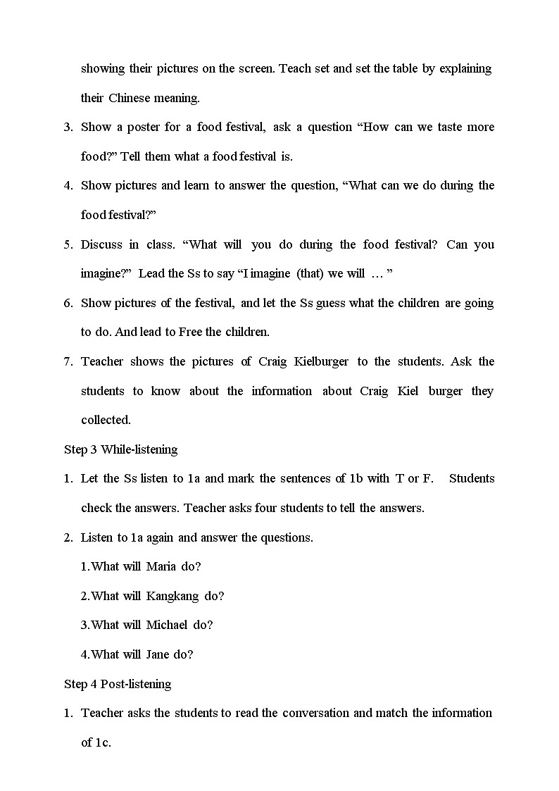 仁爱科普版英语八下Unit 7 Topic 1 We're preparing for a food festival. Section A课件+教案+音视频02