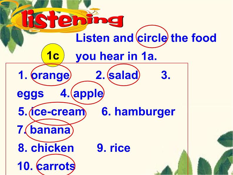 人教新目标版英语七年级上册Unit 6 Do you like bananas-Section B(1a – 2a)课件06