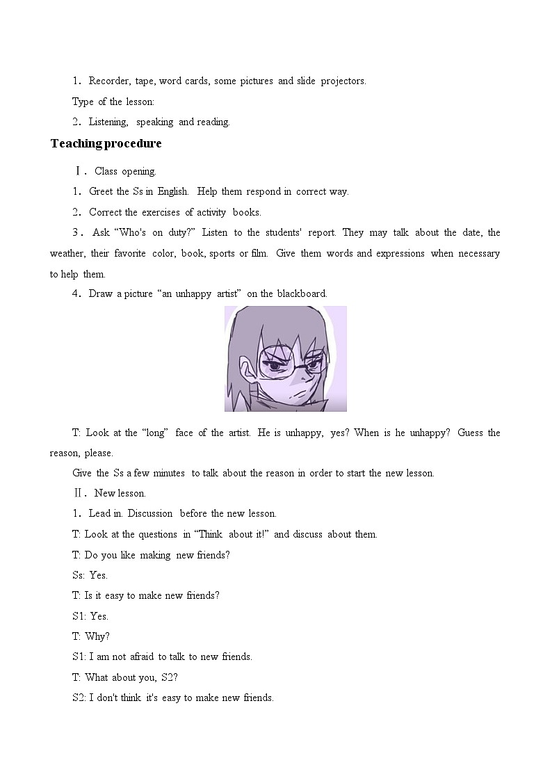 冀教版（三起）英语八年级上册 Unit 1  Me and My Class_3 教案02