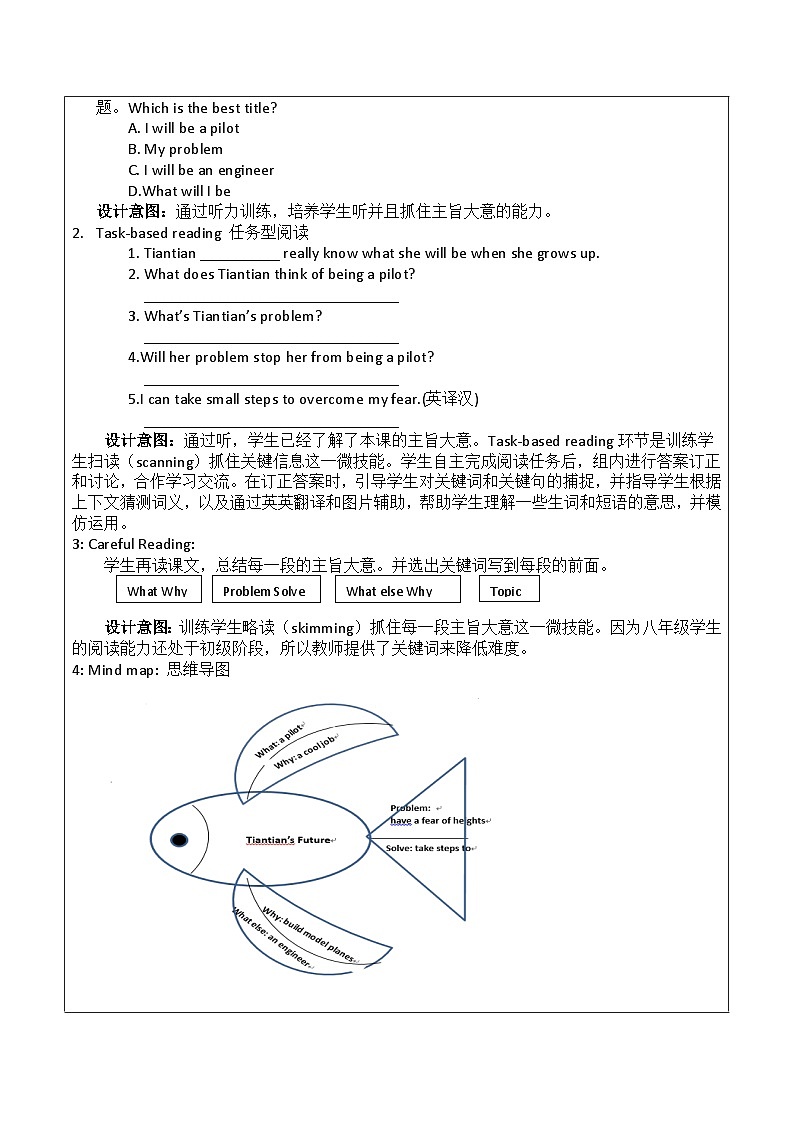 冀教版（三起）英语八年级上册 Unit 5  My FutureLesson 26 What Will I Be 教案02