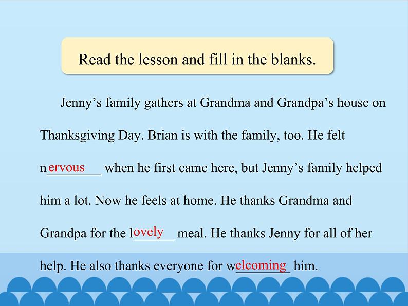 冀教版（三起）英语八年级上册 Unit 3  Families Celebrate Together Lesson 16_1 课件第7页
