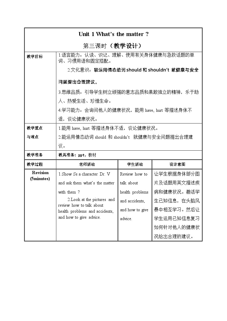 Unit 1 第3课时 (Section A Grammar Focus-4c)（教学设计）-八年级英语下册同步备课系列（人教新目标Go For It!）01