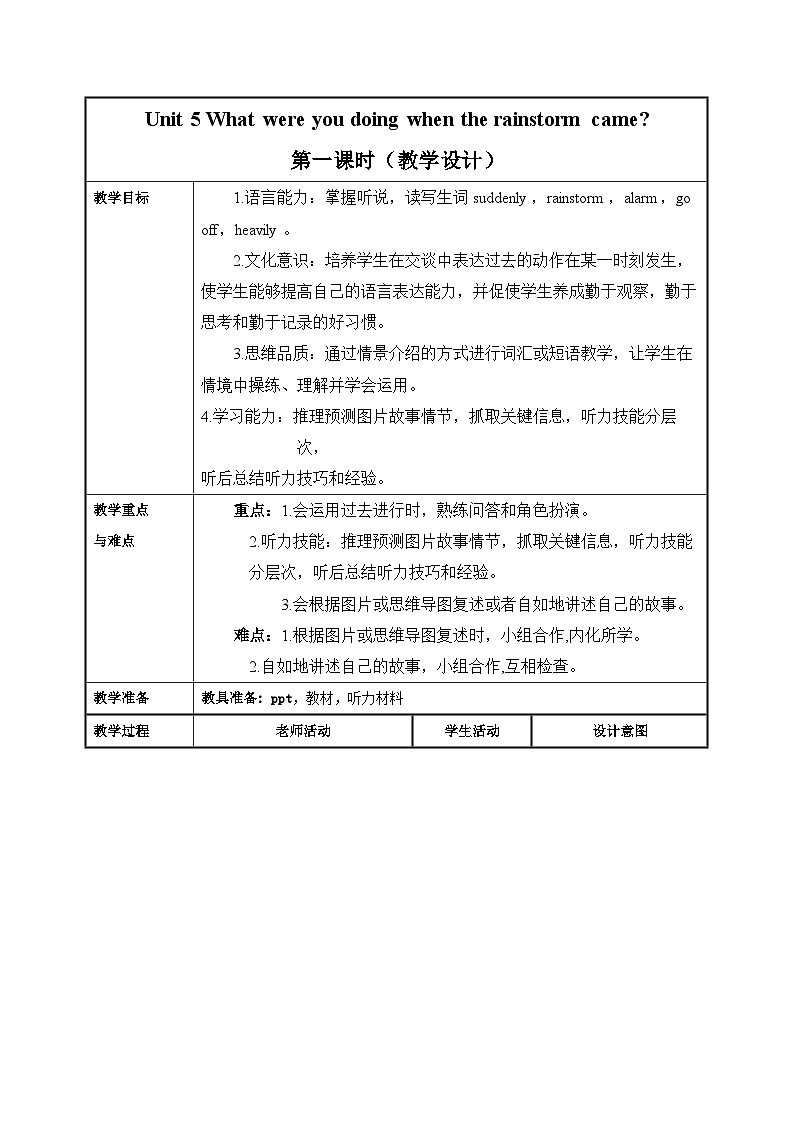 Unit 5第1课时 (Section A 1a-2d)（教学设计）-八年级英语下册同步备课系列（人教新目标Go For It!）01