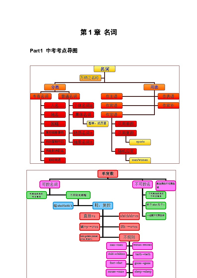 【通用版】中考 初中英语 专题01 名词 （原卷版+解析版）01