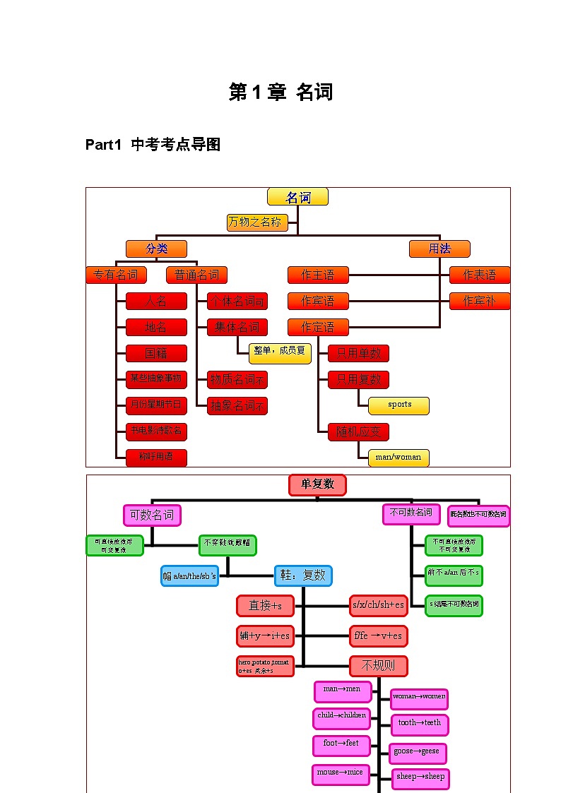 【通用版】中考 初中英语 专题01 名词 （原卷版+解析版）01