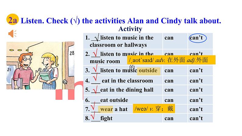 人教新目标版英语七年级下册Unit 4 Don't eat in class-Section A (2a-2d)课件07