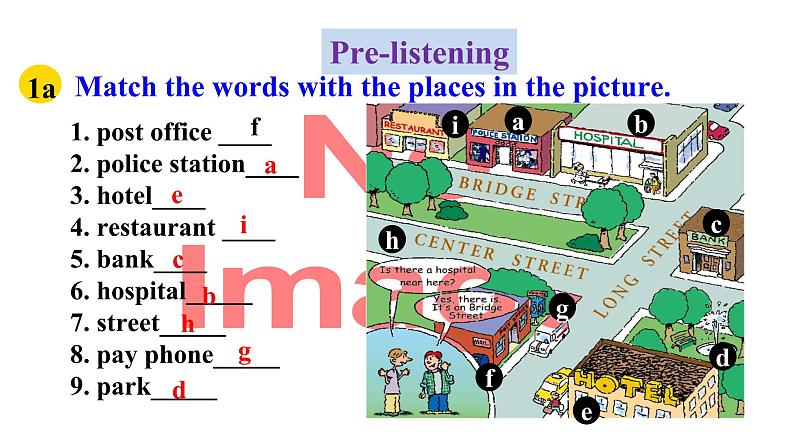 人教新目标版英语七年级下册Unit 8 Is there a post office near here- Section A (1a-1c)课件08