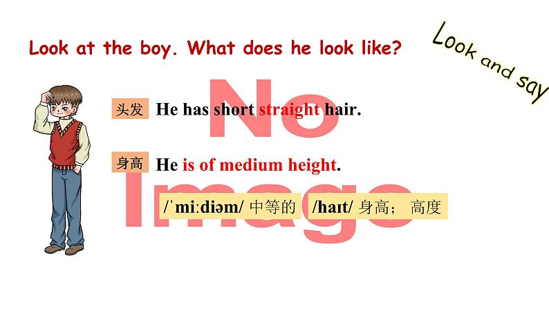 人教新目标版英语七年级下册Unit 9 What does he look like-Section A (1a-1c)课件07