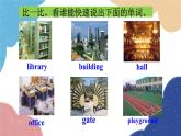 外研版英語七年級(jí)上冊(cè)Module 3 My school Unit2 The library is on the left of the playground課件