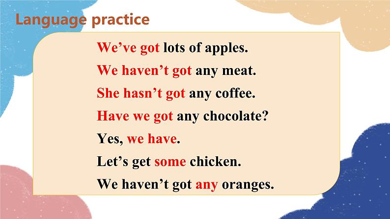 外研版英语七年级上册Module 4 Healthy food Unit3 Language in use课件第2页