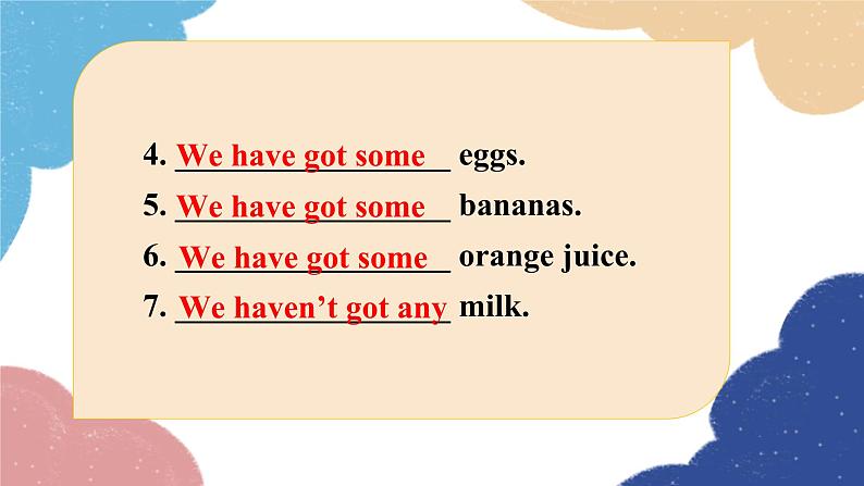 外研版英语七年级上册Module 4 Healthy food Unit3 Language in use课件第5页