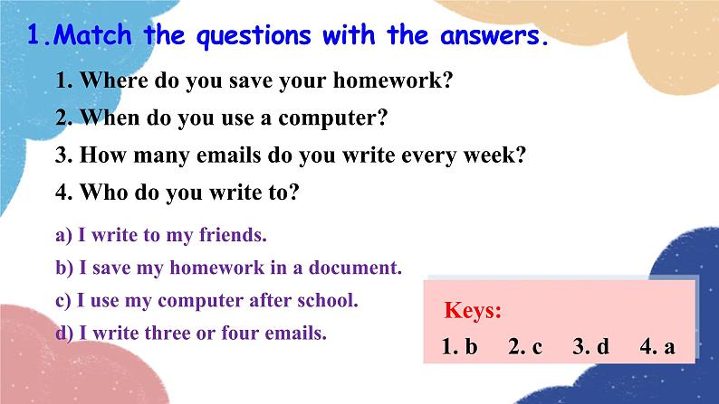 外研版英语七年级上册Module 7 Computers Unit3 Language in use课件03