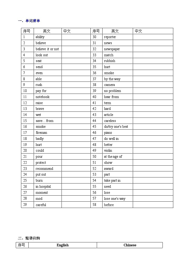 牛津译林七年级下册Unit 7 知识清单+练习(有答案)02