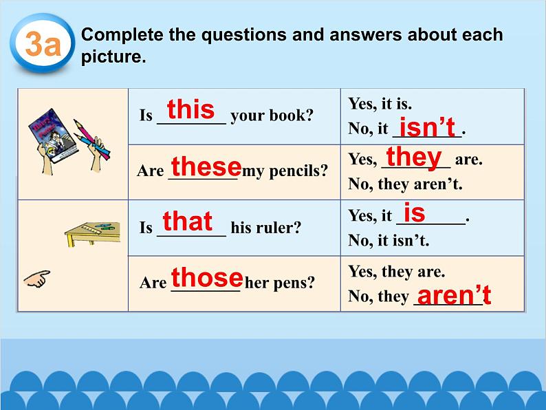 人教新目标版英语七年级上册 Unit 3 Is this your pencil Section A（3a~3c）课件05
