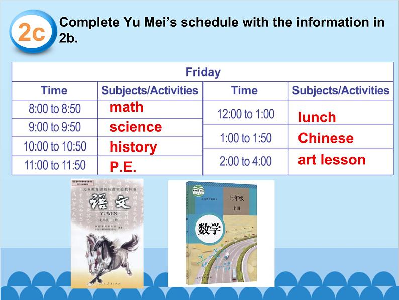 人教新目标版英语七年级上册 Unit 9 My favorite subject is science Section B（2a~3b）课件第7页