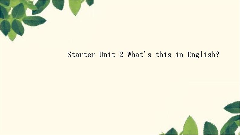 Starter Unit 2第1页