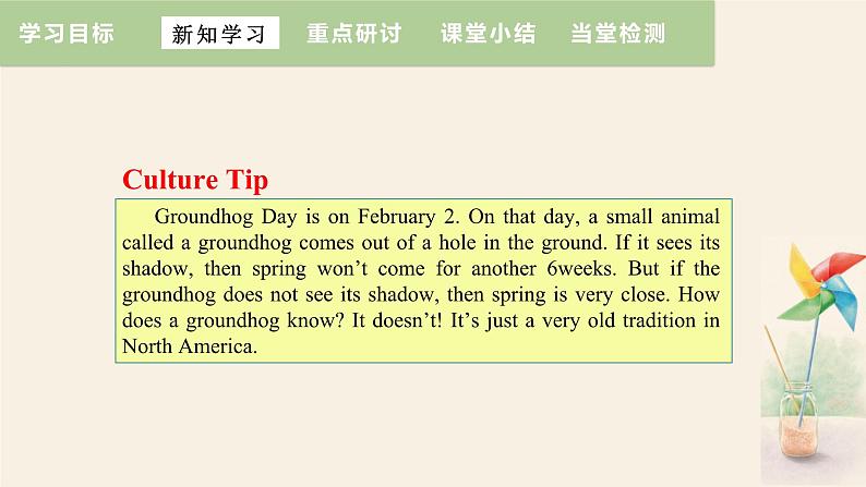 Unit 1 Lesson 6 Stories about Spring  课件 2023-2024学年冀教版英语八年级下册第6页