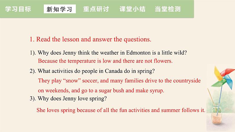 Unit 1 Lesson 6 Stories about Spring  课件 2023-2024学年冀教版英语八年级下册第7页