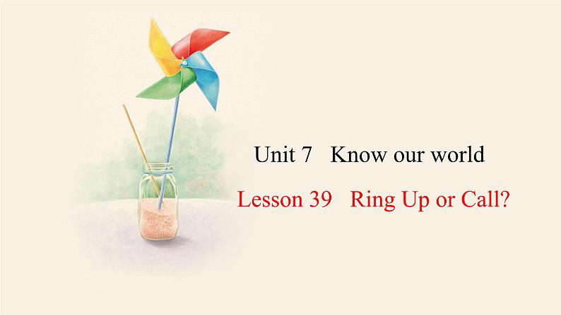 Unit 7 Lesson 39 Ring Up or Call  课件 2023-2024学年冀教版英语八年级下册01