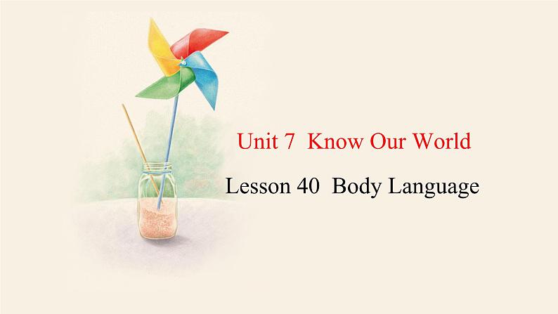 Unit 7 Lesson 40 Body Language  课件 2023-2024学年冀教版英语八年级下册01