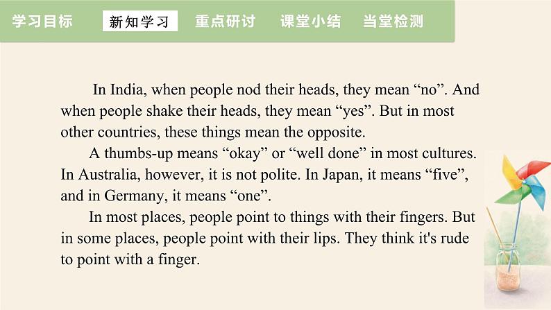 Unit 7 Lesson 40 Body Language  课件 2023-2024学年冀教版英语八年级下册05