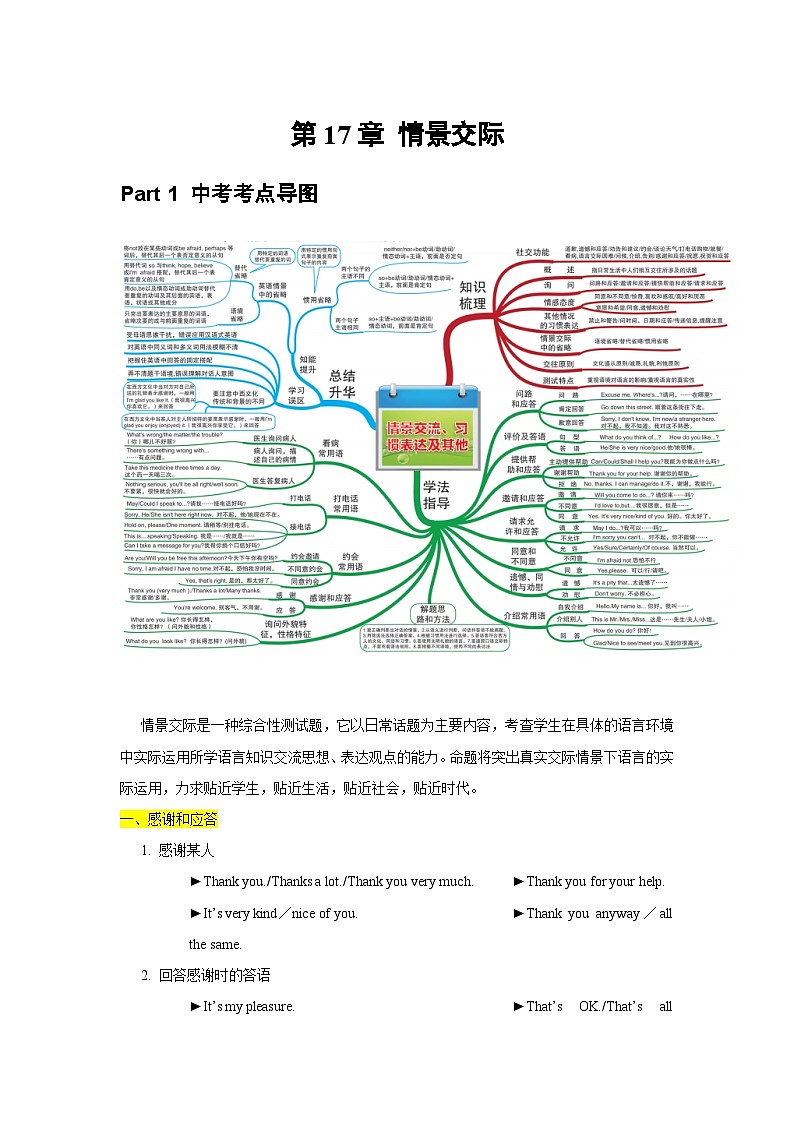 【通用版】中考 初中英语 专题17 情景交际 （原卷版+解析版）01