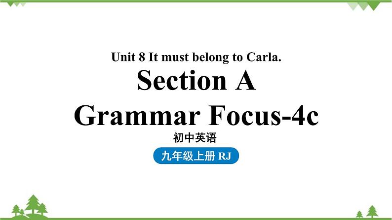 人教新目标版英语九年级上册 Unit 8 It must belong to Carla.Section A Grammar Focus-4c课件01