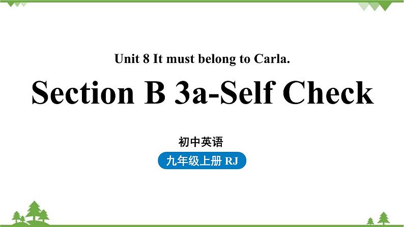 人教新目标版英语九年级上册 Unit 8 It must belong to Carla.Section B 3a-self check课件01