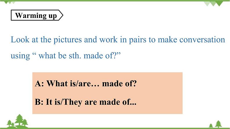 人教新目标版英语九年级上册 Unit 5 What are the shirts made of-Grammar Focus-4c课件第3页