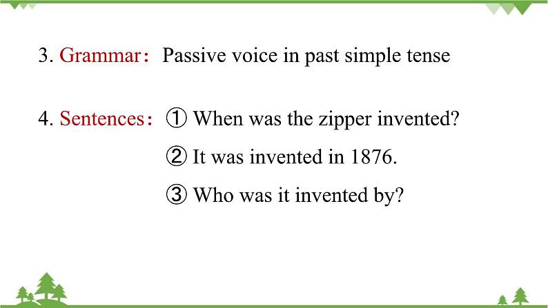 人教新目标版英语九年级上册Unit 6 When was it invented-Section A Grammar Focus-4c课件第3页