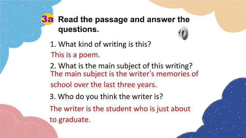 人教新目标(Go for it)版九年级英语全册 Unit 14I remember meeting all of youin Grade 7.Section A3a-3c课件第5页