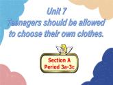 人教新目标(Go for it)版九年级英语全册 Section APeriod 3a-3c Unit 7Teenagers should be allowedto choose their own clothes课件