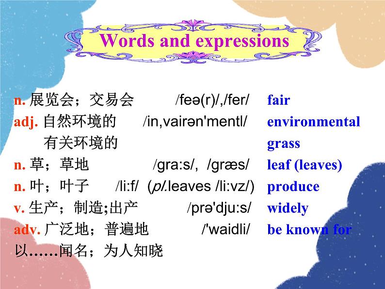 人教新目标(Go for it)版九年级英语全册 Read and learn words and expressions (2)课件03