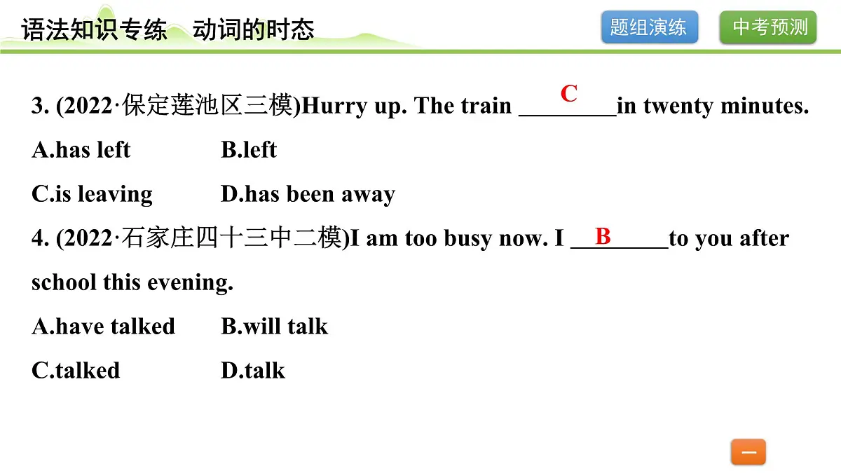 8.专题八 动词的时态（精练册）第3页