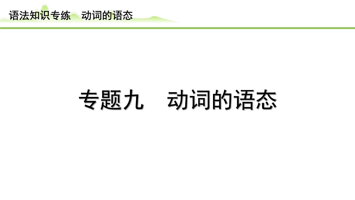 9.专题九 动词的语态（精练册）第1页