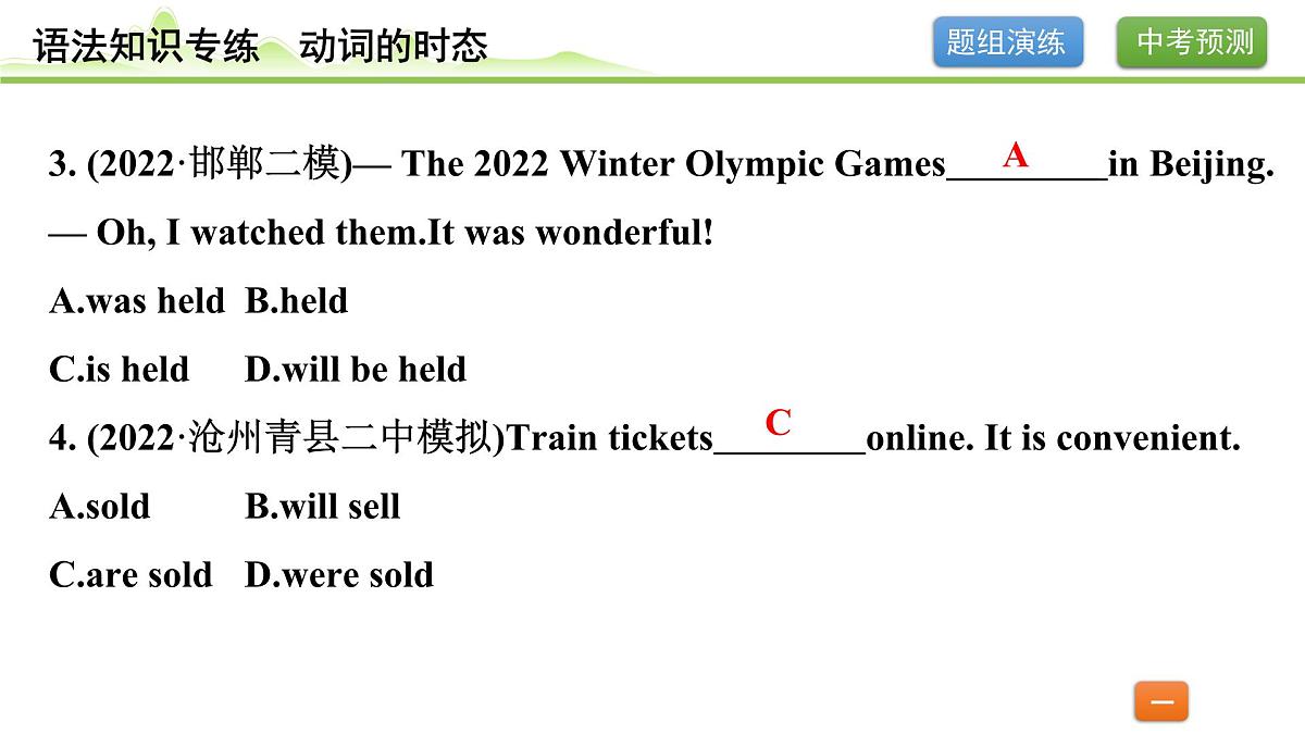 9.专题九 动词的语态（精练册）第3页